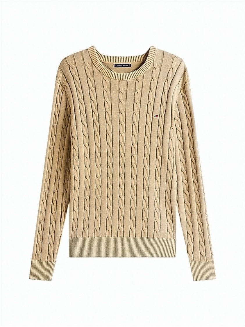 Tommy Hilfiger Vintage Cable-Knit Sweater With Crewneck