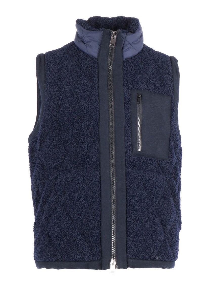 Ballantyne Reversible Double-Faced Vest With High Collar And Zip Closure