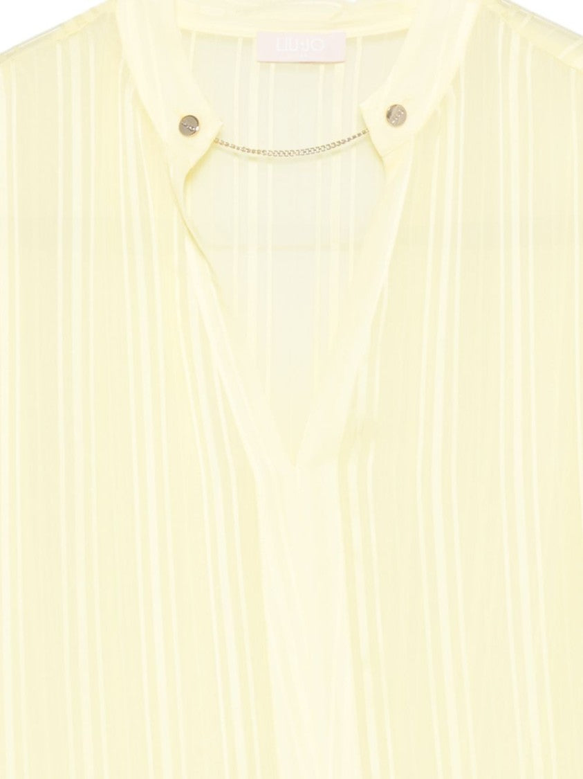 Liu Jo Yellow Chain Detail Stripe Top