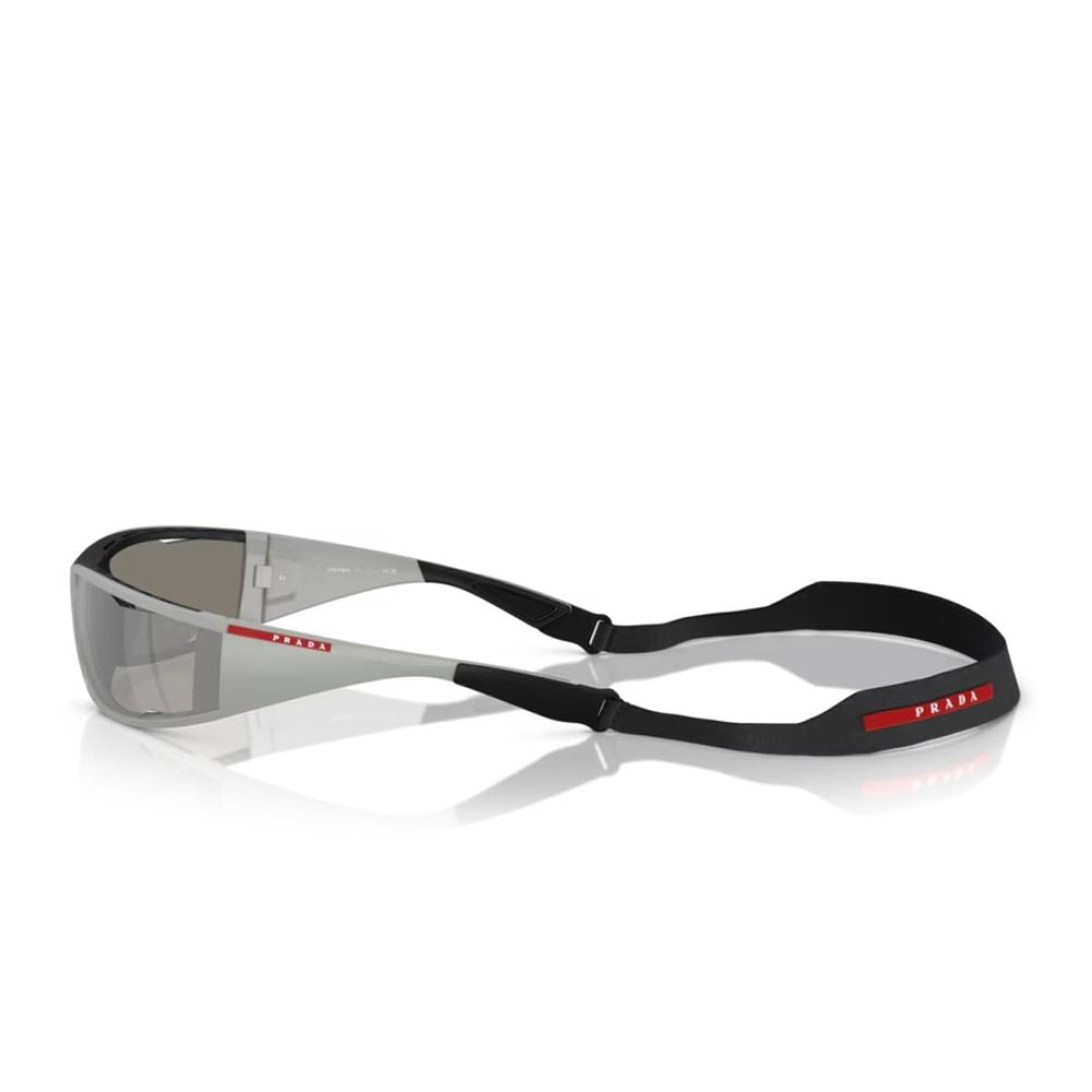 Prada Linea Rossa Ps A04s Wraparound Matte Grey Sunglasses