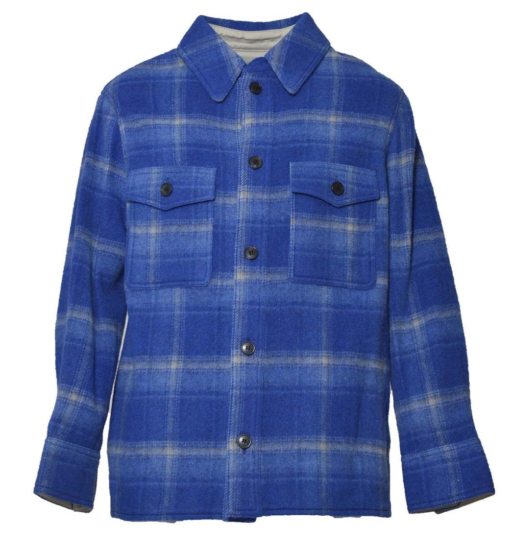 Isabel Marant Gervon Blue Check Wool Jacket