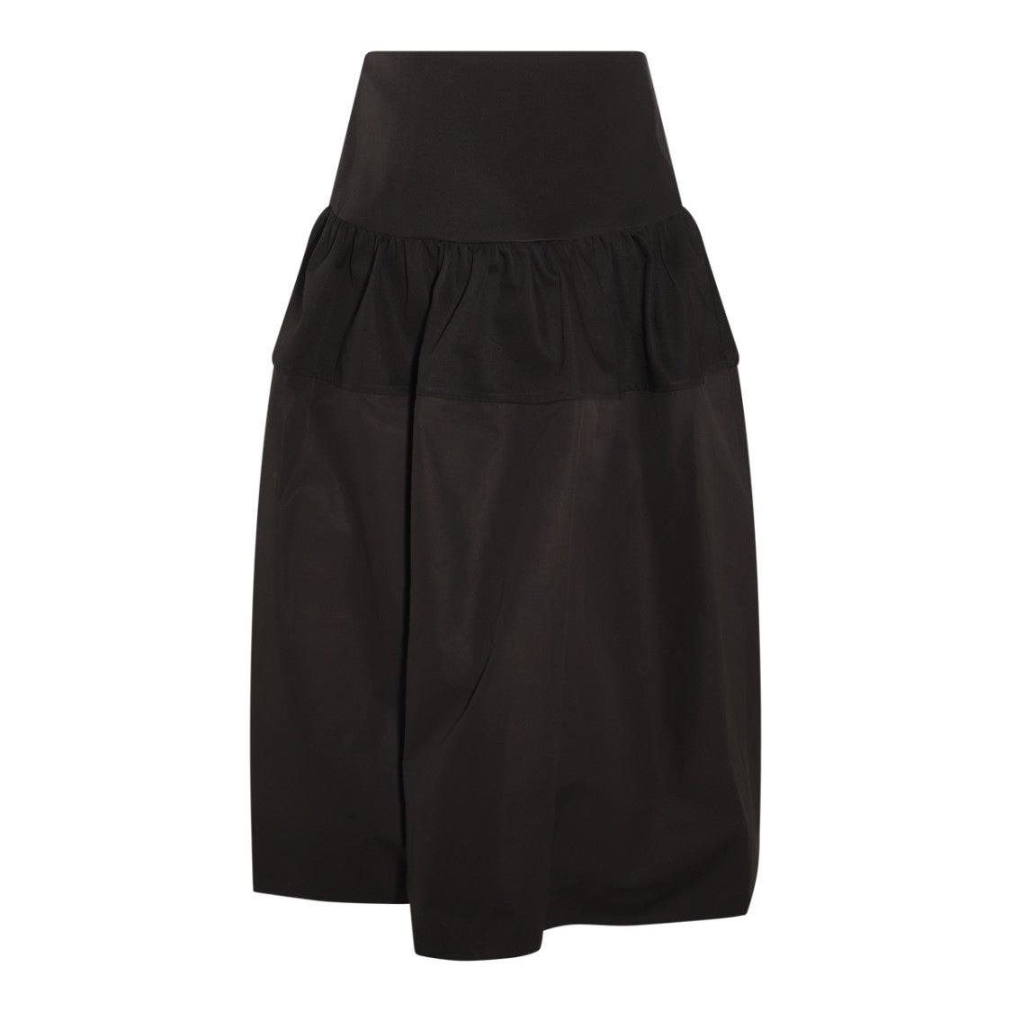 Jil Sander Pleated Cotton Midi Skirt With High Waist And Elasticized Inserts