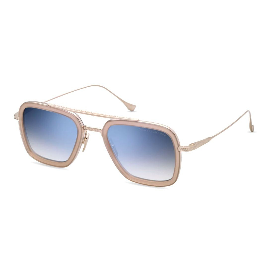 Dita Flight.006 Geometric Black Metal Frame Sunglasses With Dark Lenses