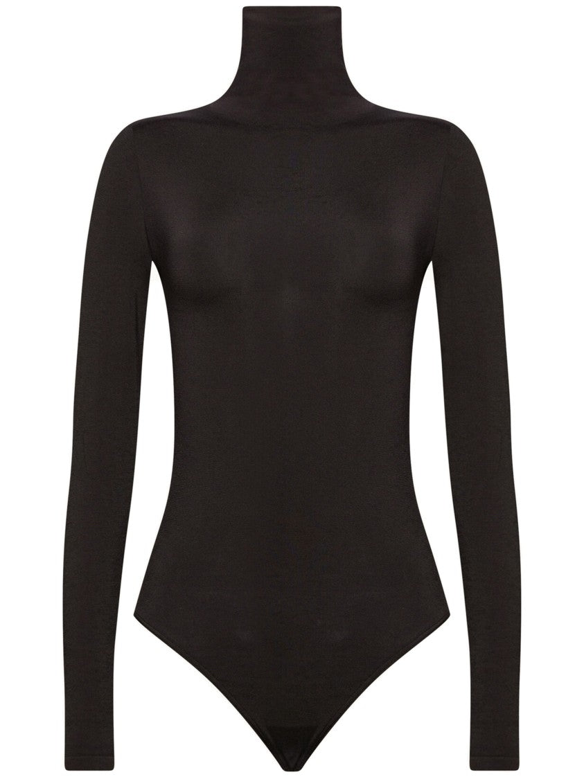 Wolford Black Colorado Matte Knit Turtleneck Bodysuit