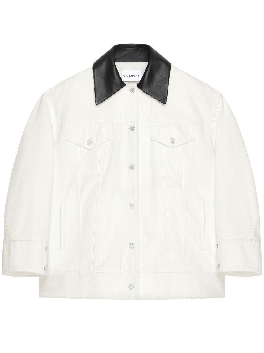 Givenchy Denim Parka White Boxy Cotton Jacket