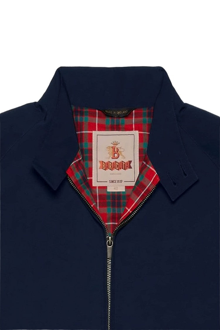 Baracuta Structured Bomber Jacket With Contrasting Tartan Lining