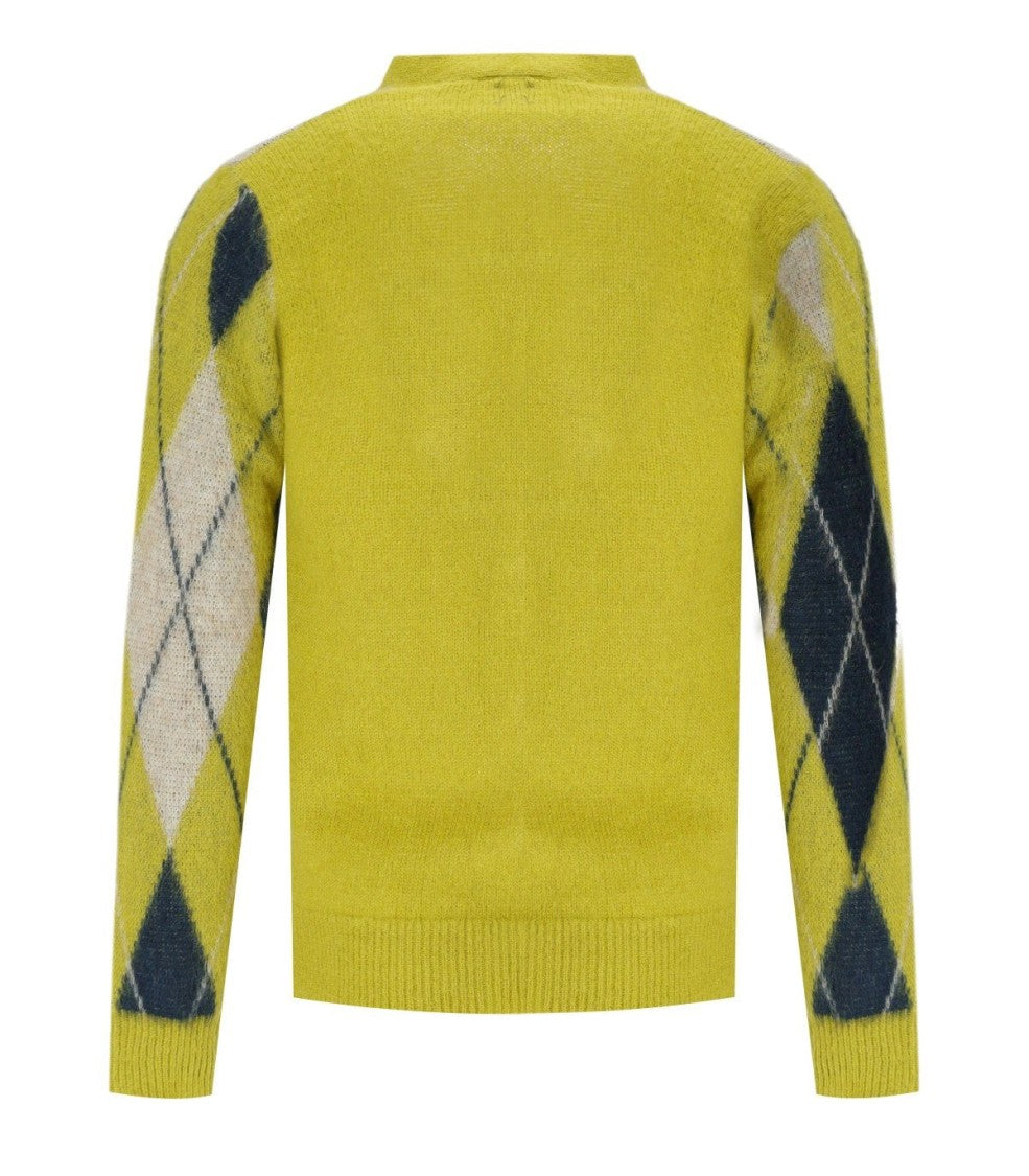 Bob Taylor Acid Green Diamond Cardigan