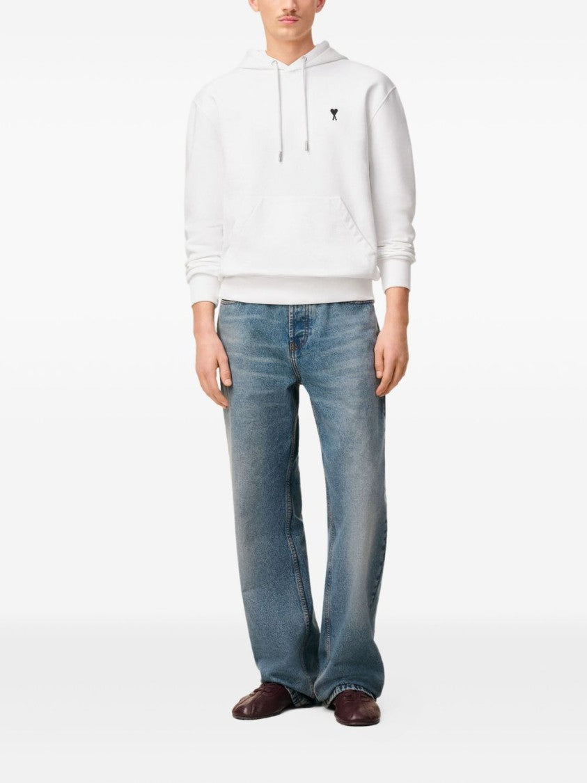 Ami Paris Minimalist White Hoodie
