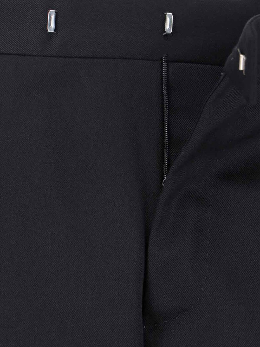 Pt Torino Mid-Rise Virgin Wool Trousers With Cuffed Hem