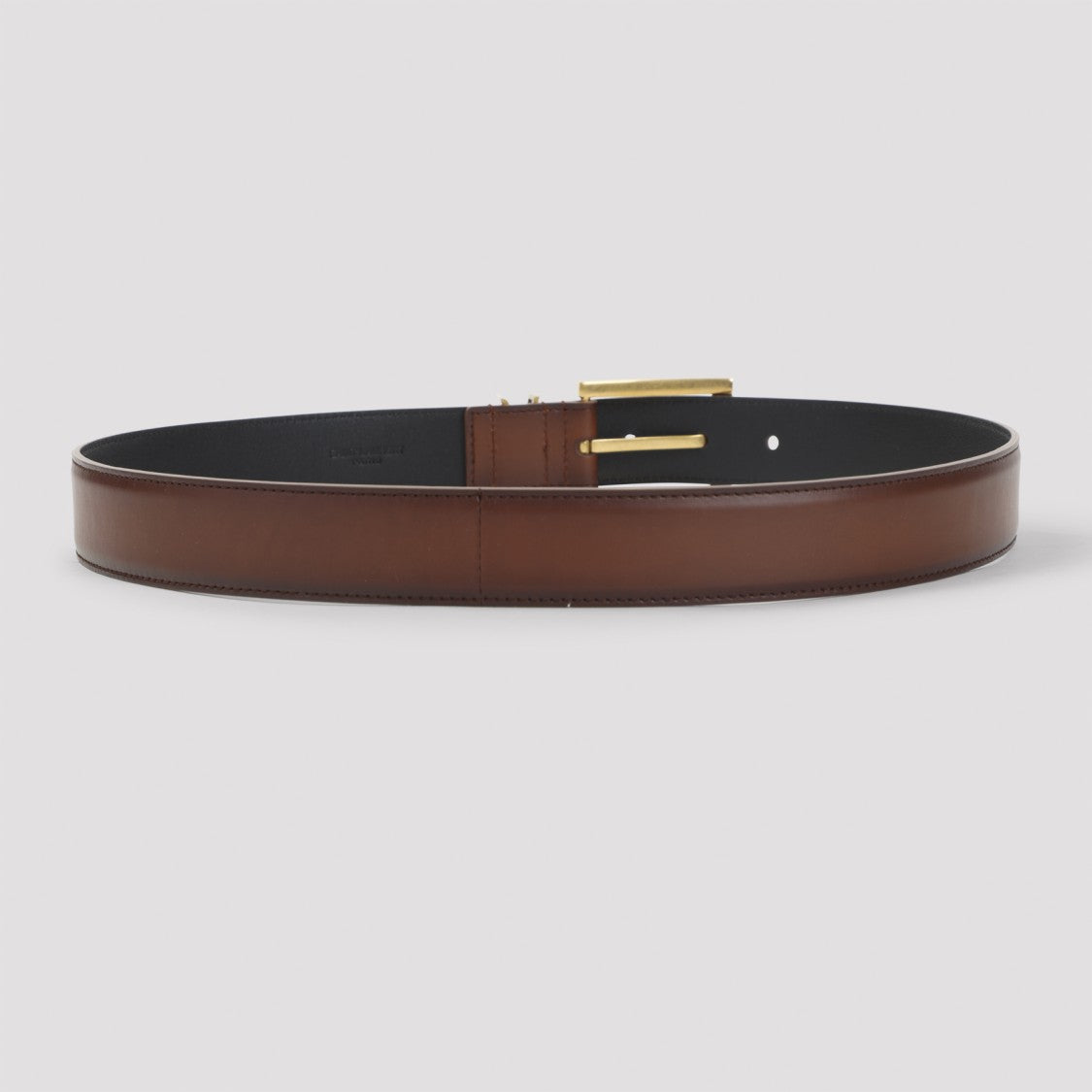 Saint Laurent Smooth Brown Leather Belt