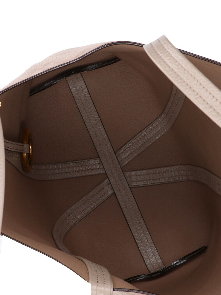 Chloé Spacious Suede Tote With Decorative Chain