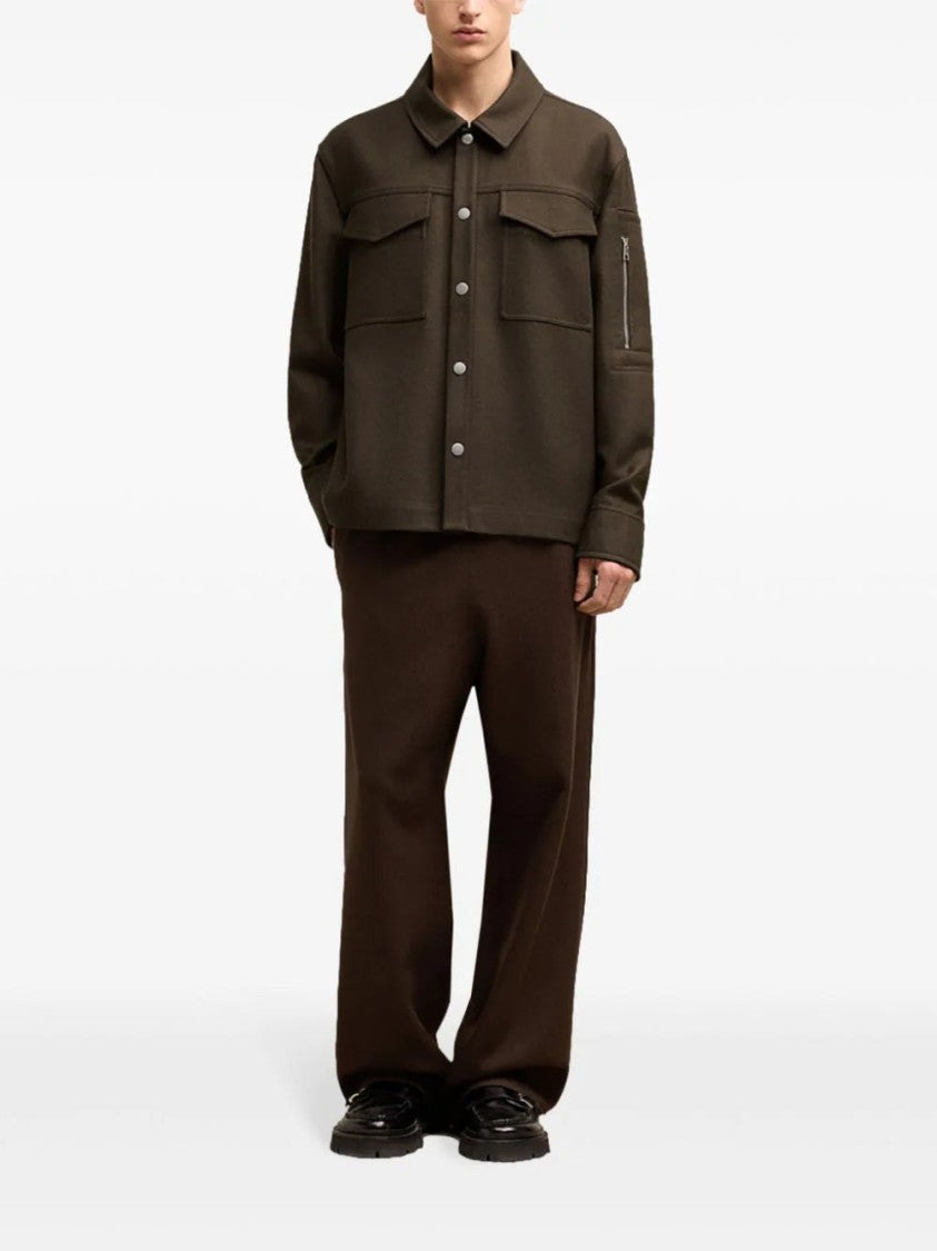 Ami Button-Up Wool Shirt Jacket