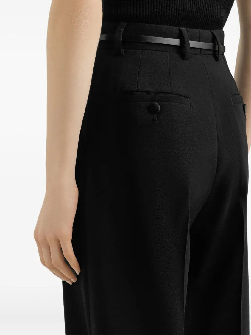Dolce & Gabbana High-Waisted Wide-Leg Tailored Wool Trousers