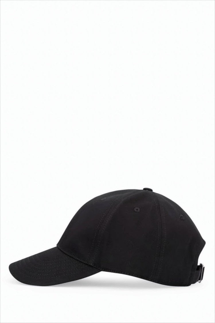 Celine Classic Black Cotton Baseball Cap With Logo Detail