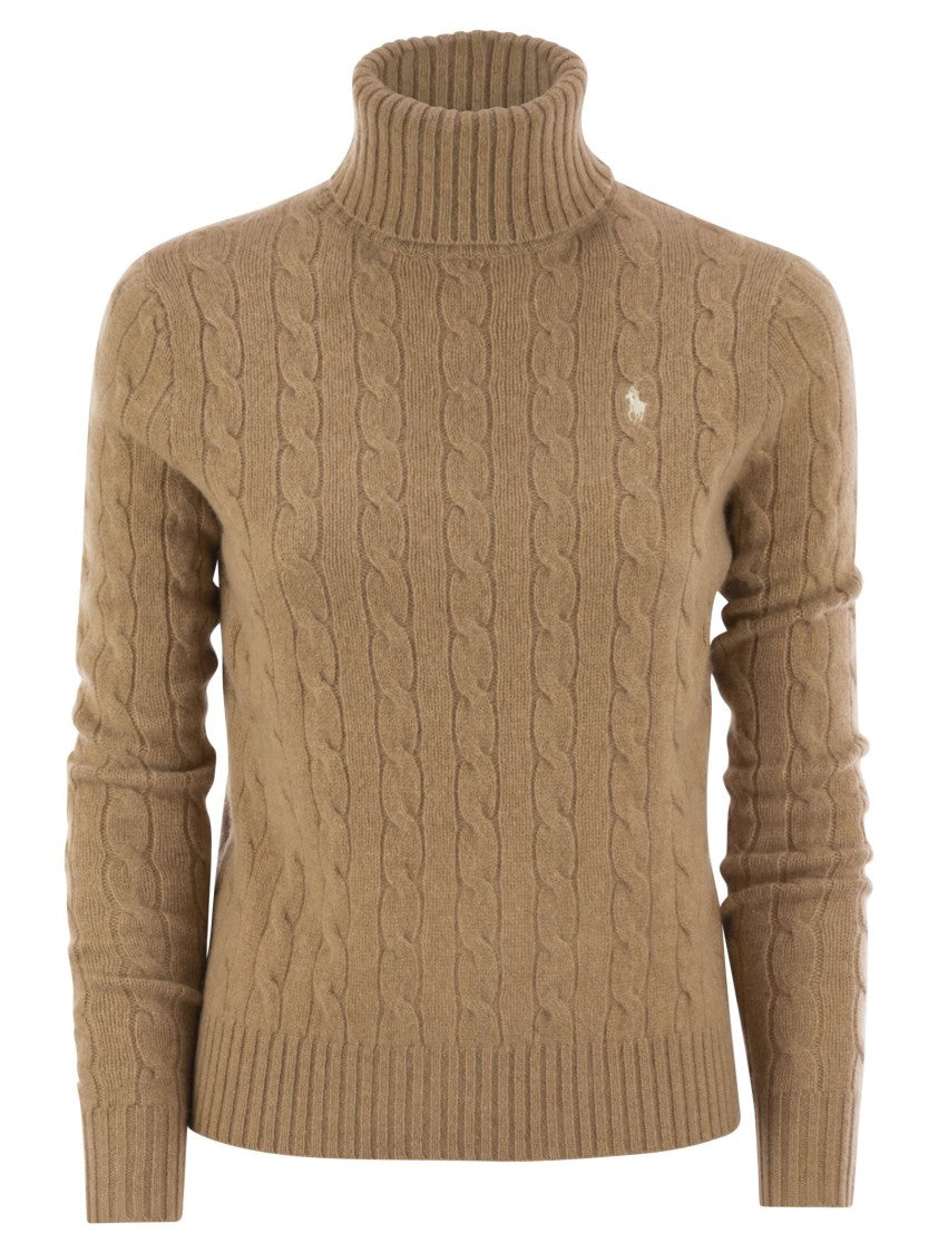 Polo Ralph Lauren Wool And Cashmere Cable-Knit Turtleneck Sweater