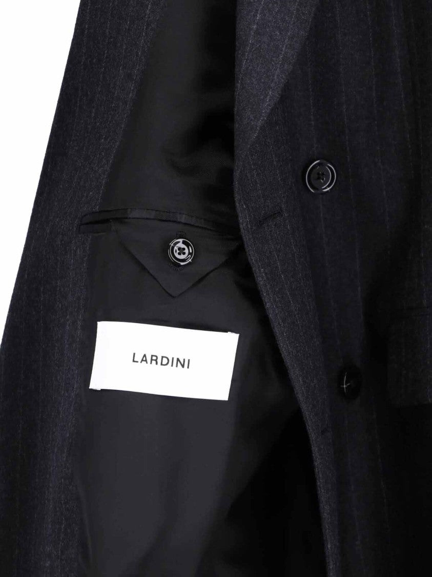 Lardini Double-Breasted Virgin Wool Suit With Pinstripe Design