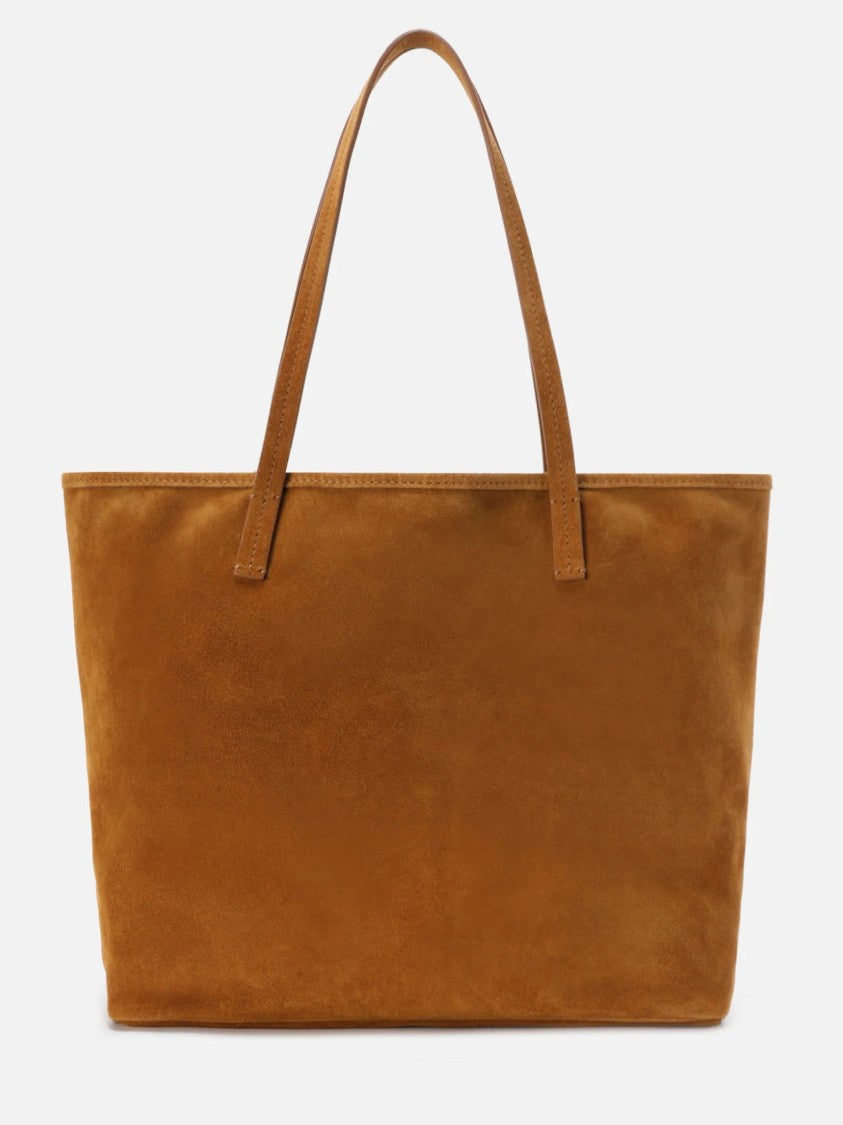 Mc2 Saint Barth Spacious Brown Suede Tote Bag With Embossed Logo