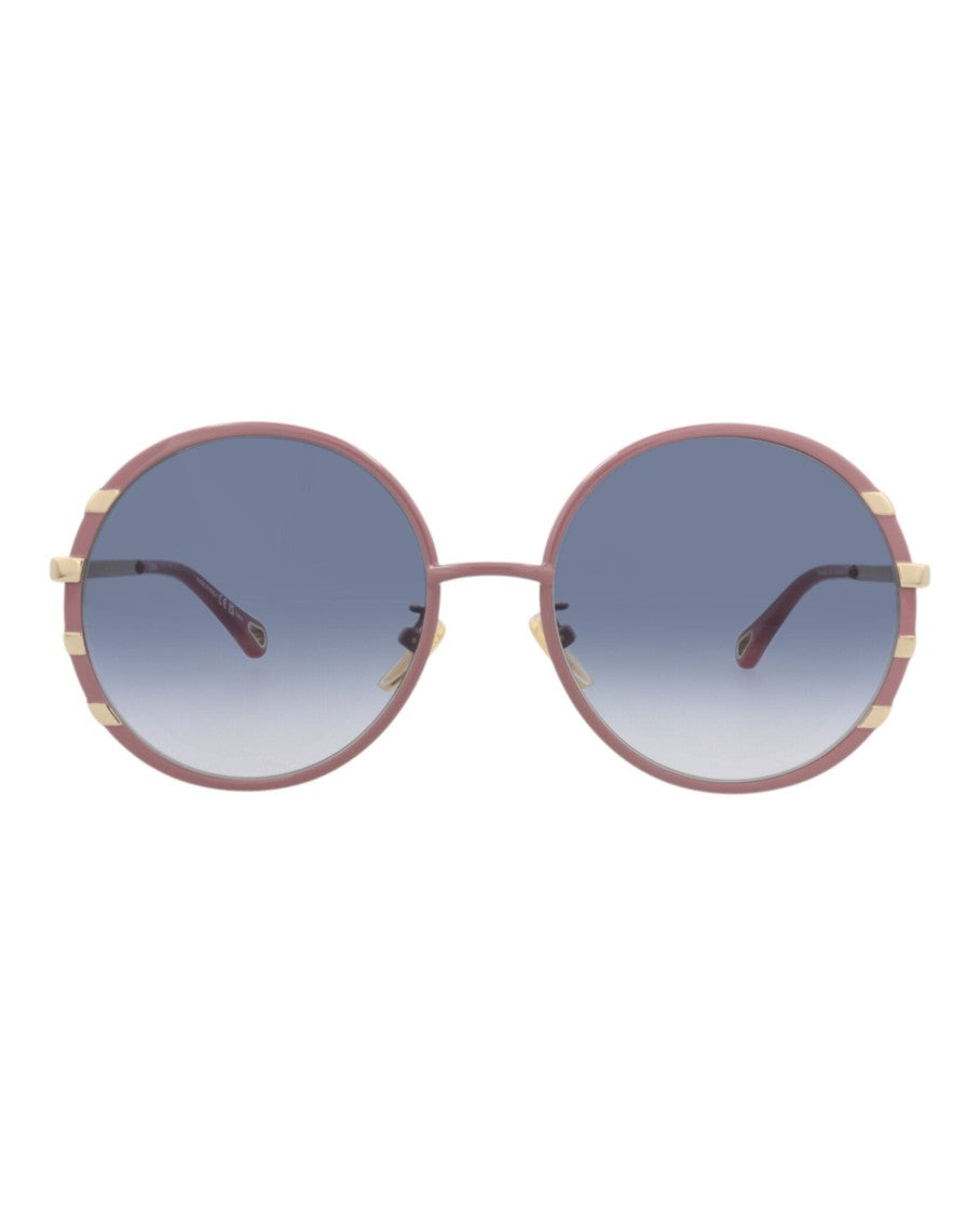 Chloé Round-Frame Metal Sunglasses