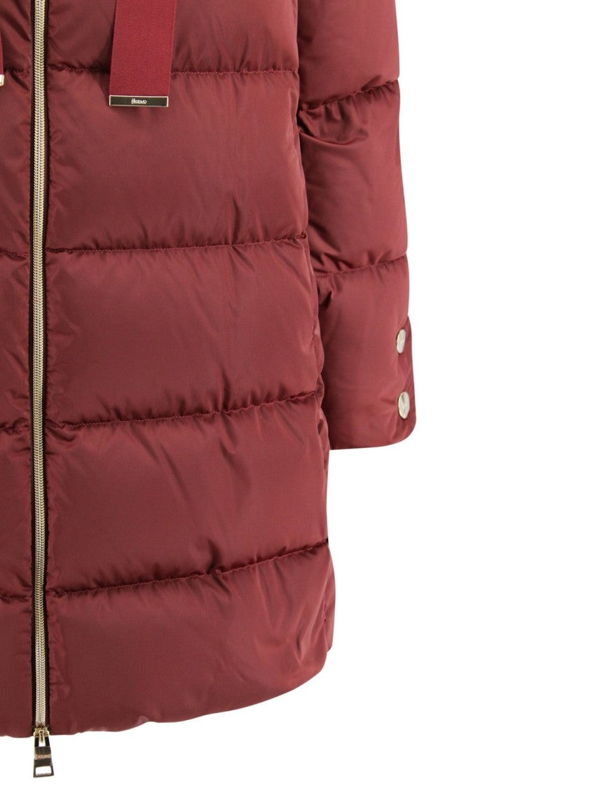 Herno White Puffer Jacket With High Collar