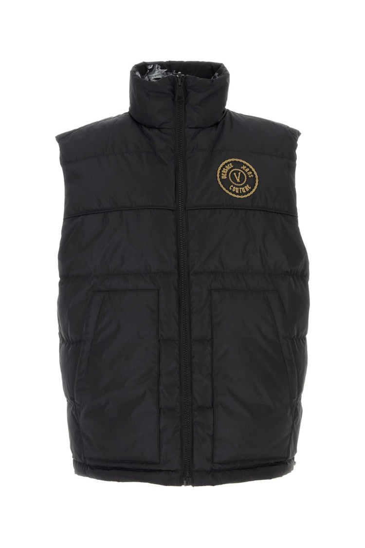 Versace Jeans Couture Black Polyester Reversible Sleeveless Down Jacket