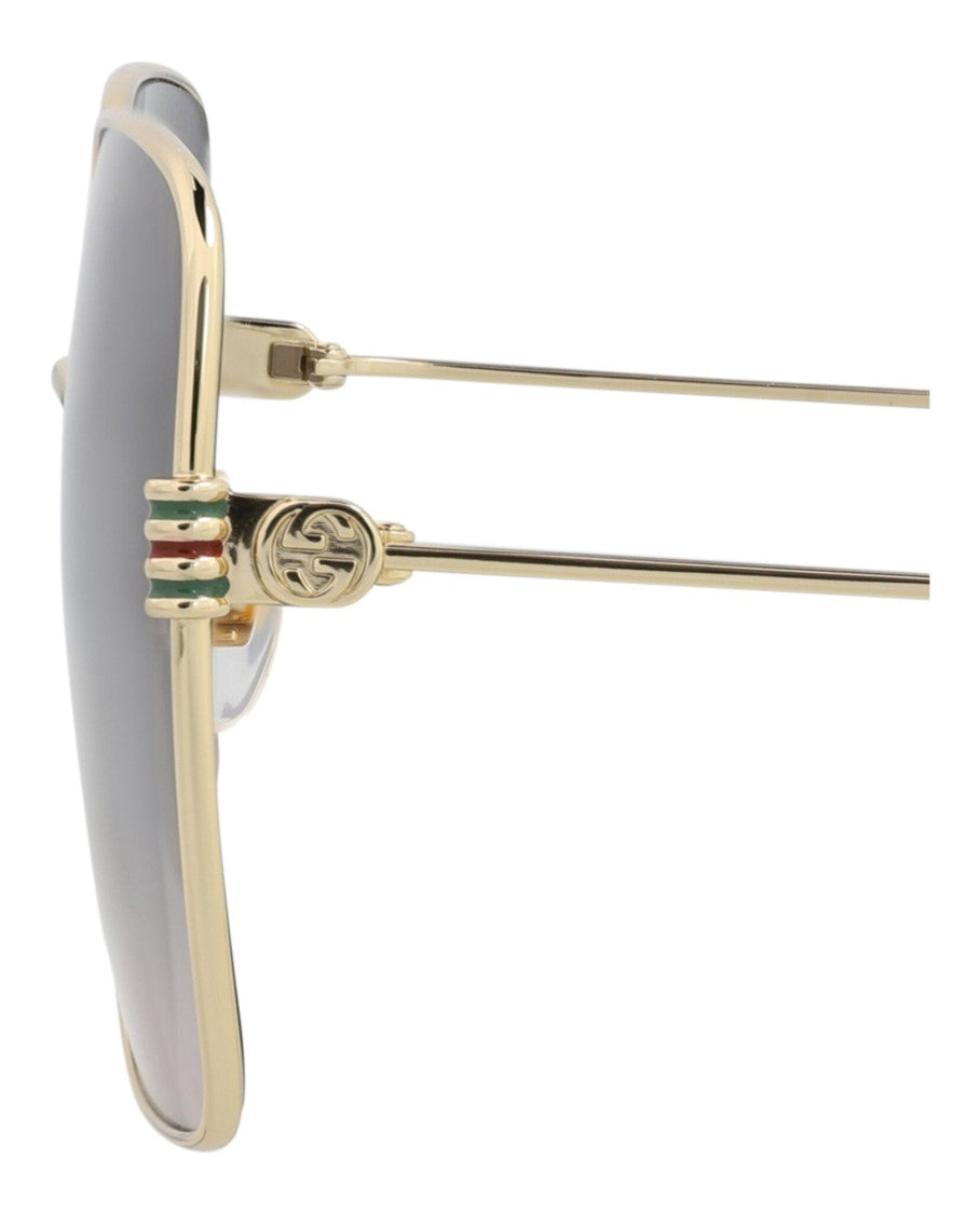 Gucci Square-Frame Metal Sunglasses