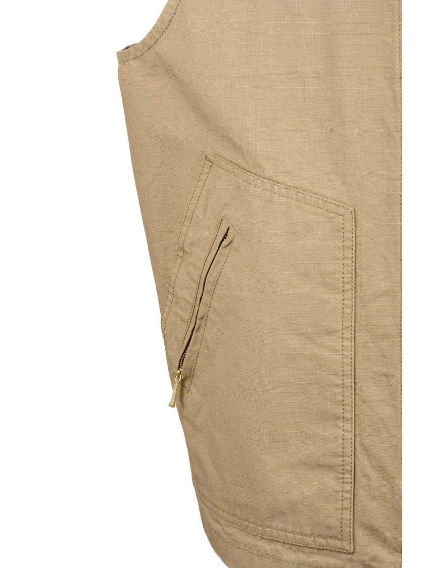Manifattura Ceccarelli Beige Military Canvas Utility Vest