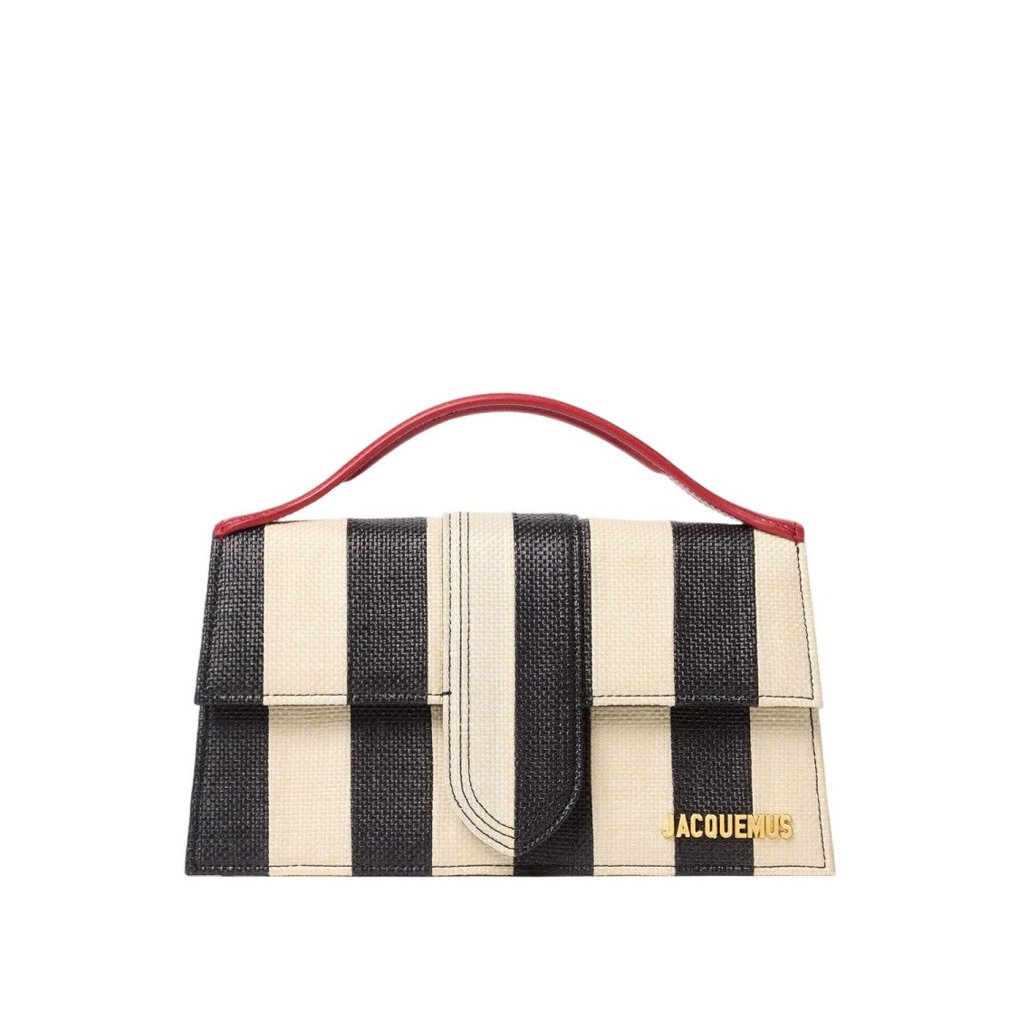 Jacquemus Rectangular Striped Patchwork Raffia Bag