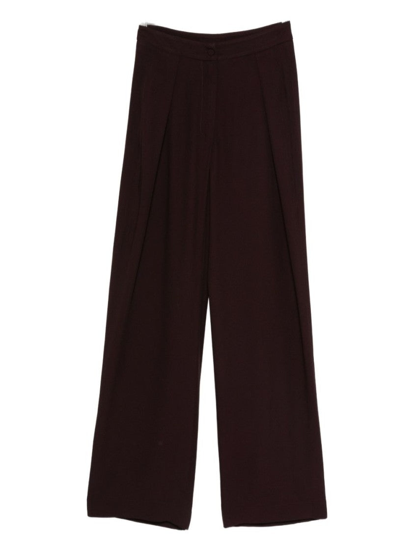 Raquel Diniz Bordeaux Wide-Leg Trousers With High Waist
