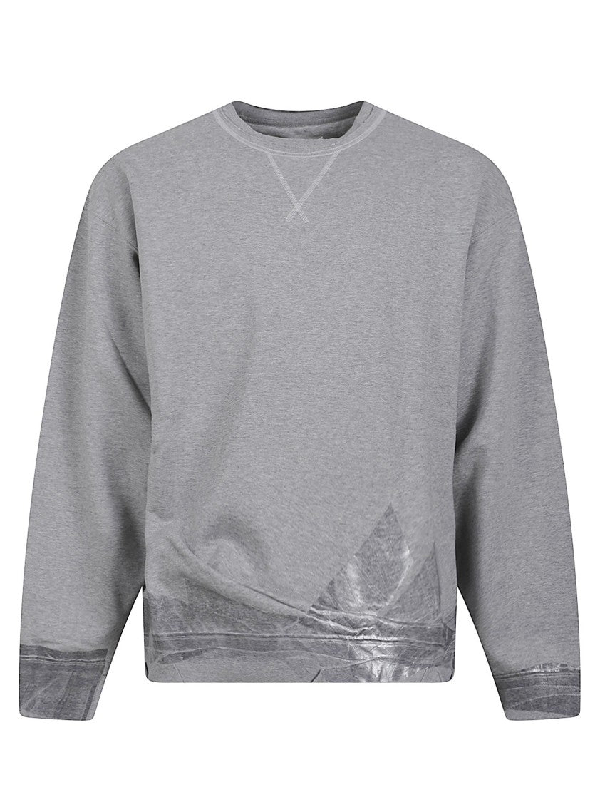 Maison Margiela Relaxed Fit Cotton Sweater With Glossy Accents