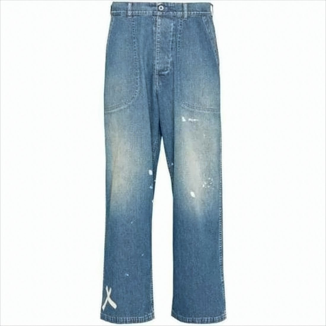 Maison Margiela Wide-Leg Denim Pants With Distressed Details