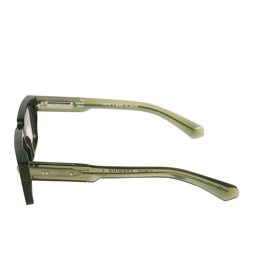 Kador Premium 2 Rectangular Frame Sunglasses With Translucent Green Accents