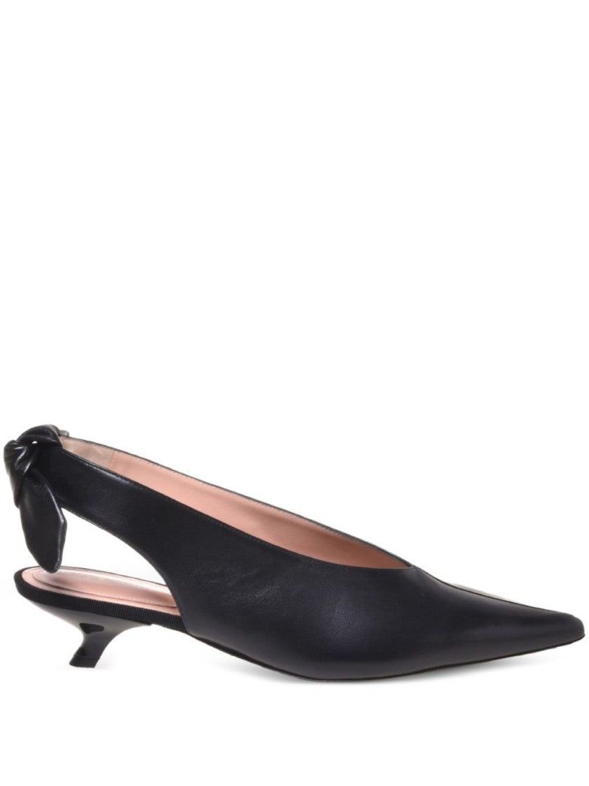 Alberta Ferretti Pointed Toe Slingback Pumps With Bow Detail