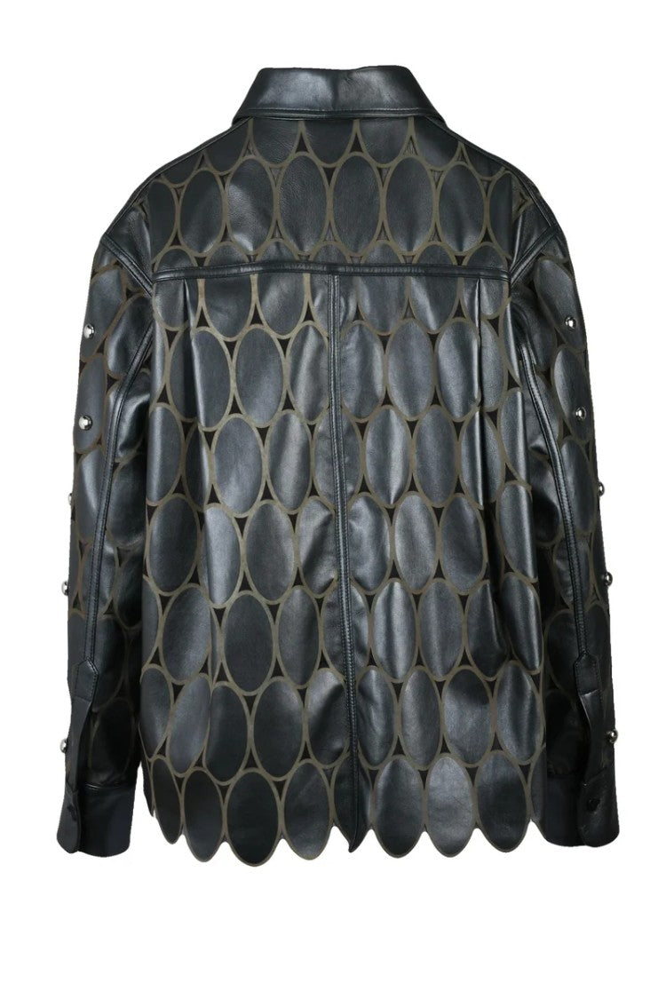 Sword 6.6.44 Leather Studded Shirt - Black