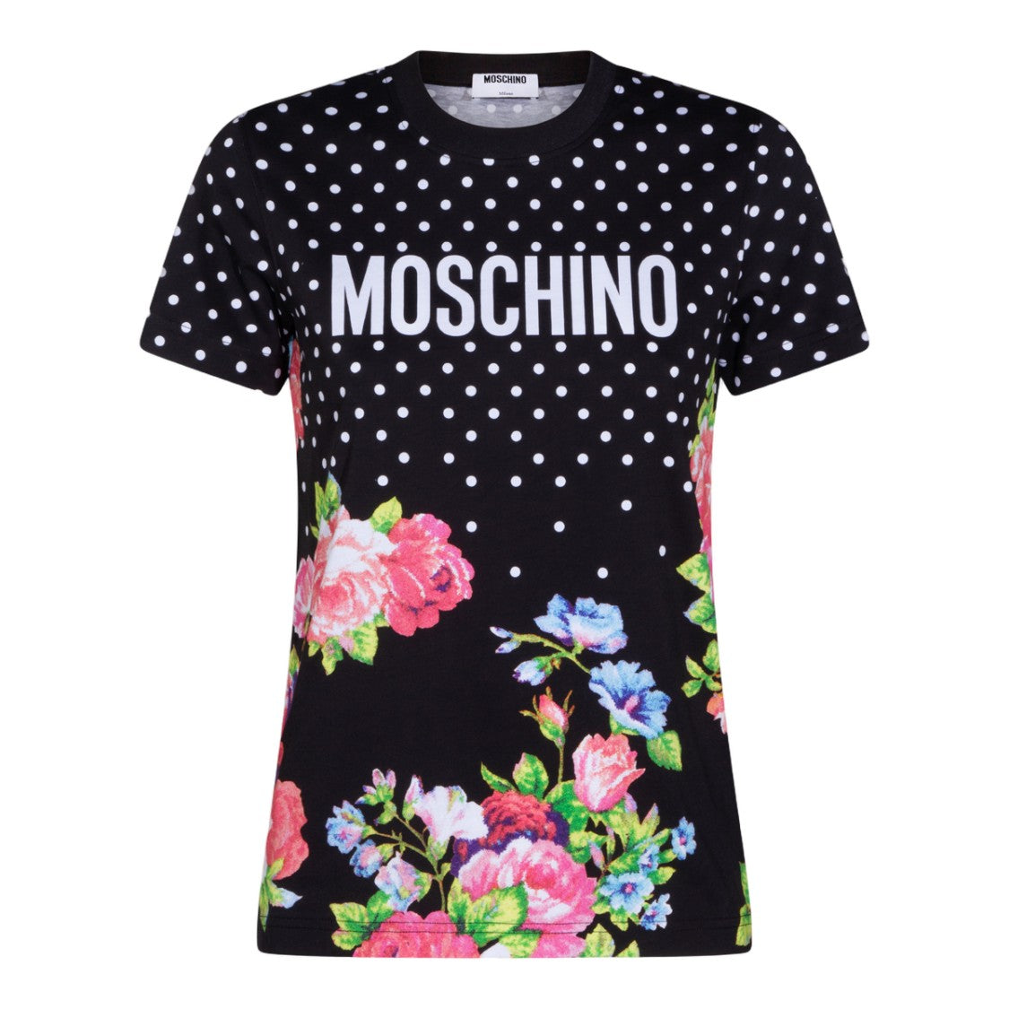 Moschino Classic Black T-Shirt With Round Neckline And Fitted Silhouette