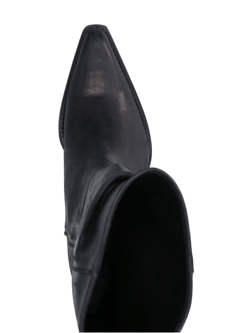 Khaite Pointed-Toe Stiletto Boots With Polished Finish