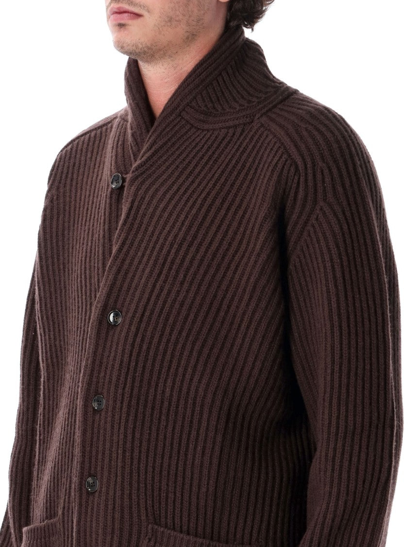 Filson Heavy Knit Cardigan With Shawl Collar And Ribbed Detailing