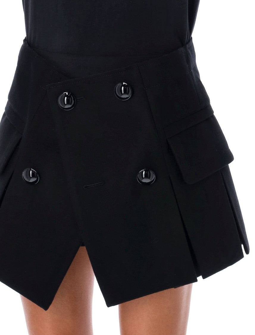 Sacai Melton Mini Skirt