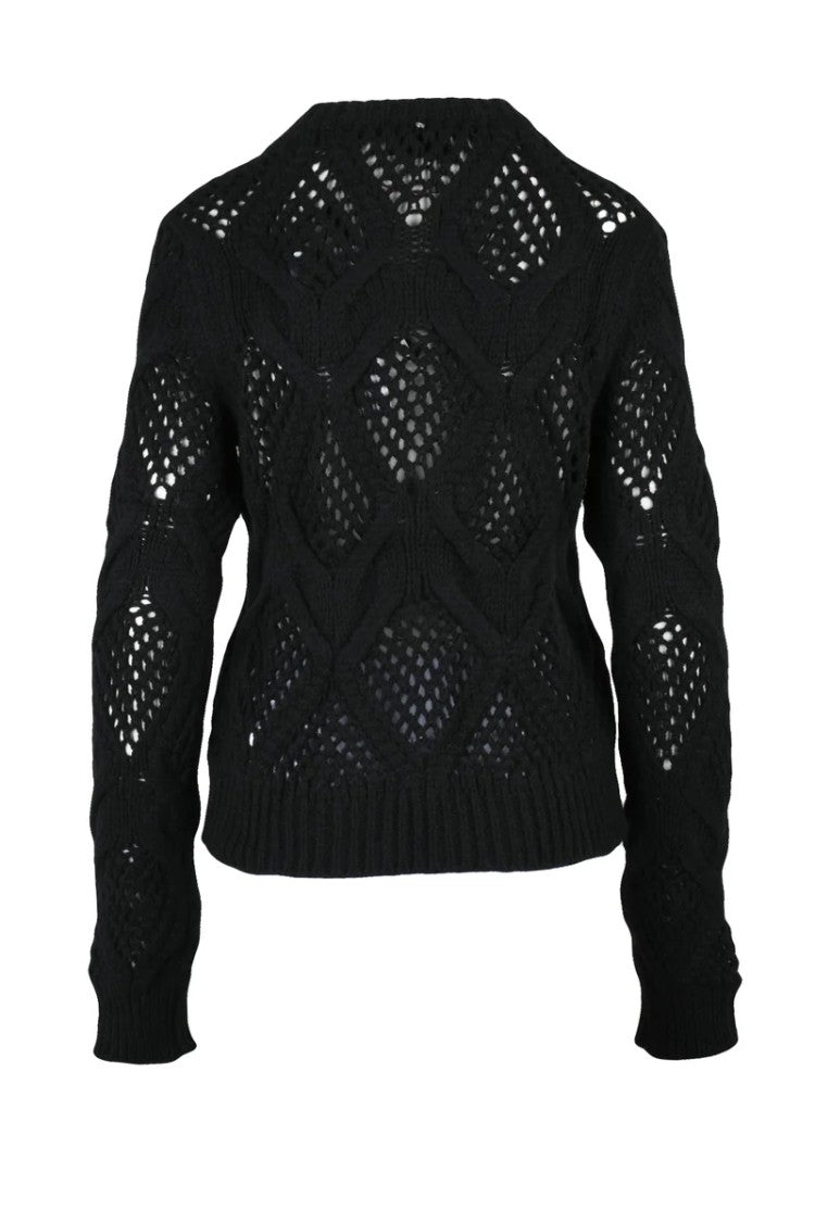 Sportmax Virgin Wool Tricot Sweater - Black