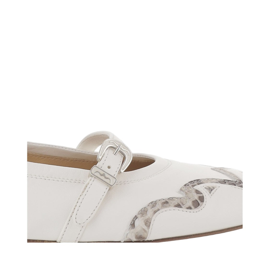 Sartore Leather And Python Balerinas