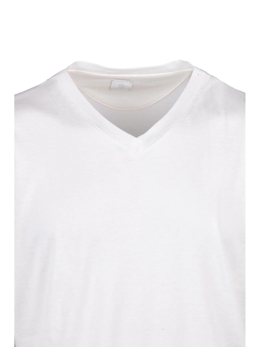 Eleventy White Cotton Silk Men T-Shirt
