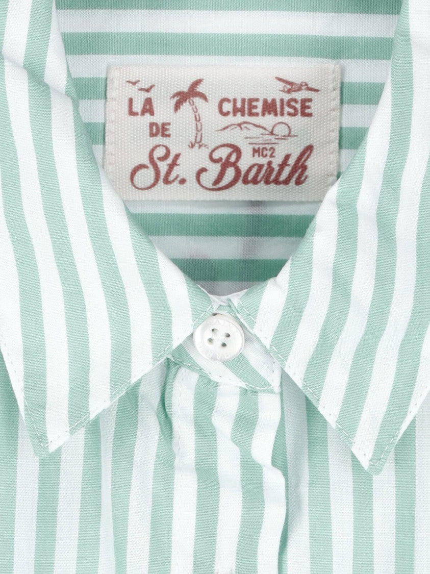 Mc2 Saint Barth Vertical Stripe Button-Up Shirt