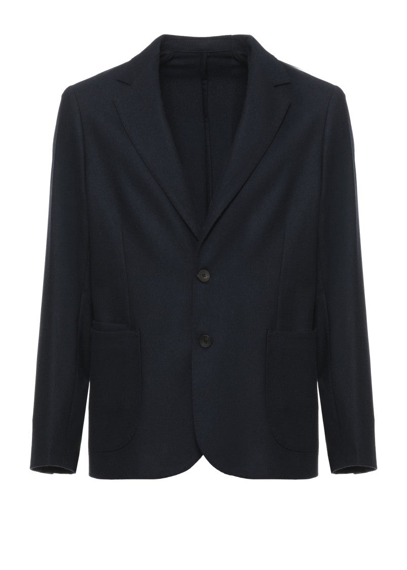 Devore Tailored Wool Jacket With Classic Lapel And Button Details