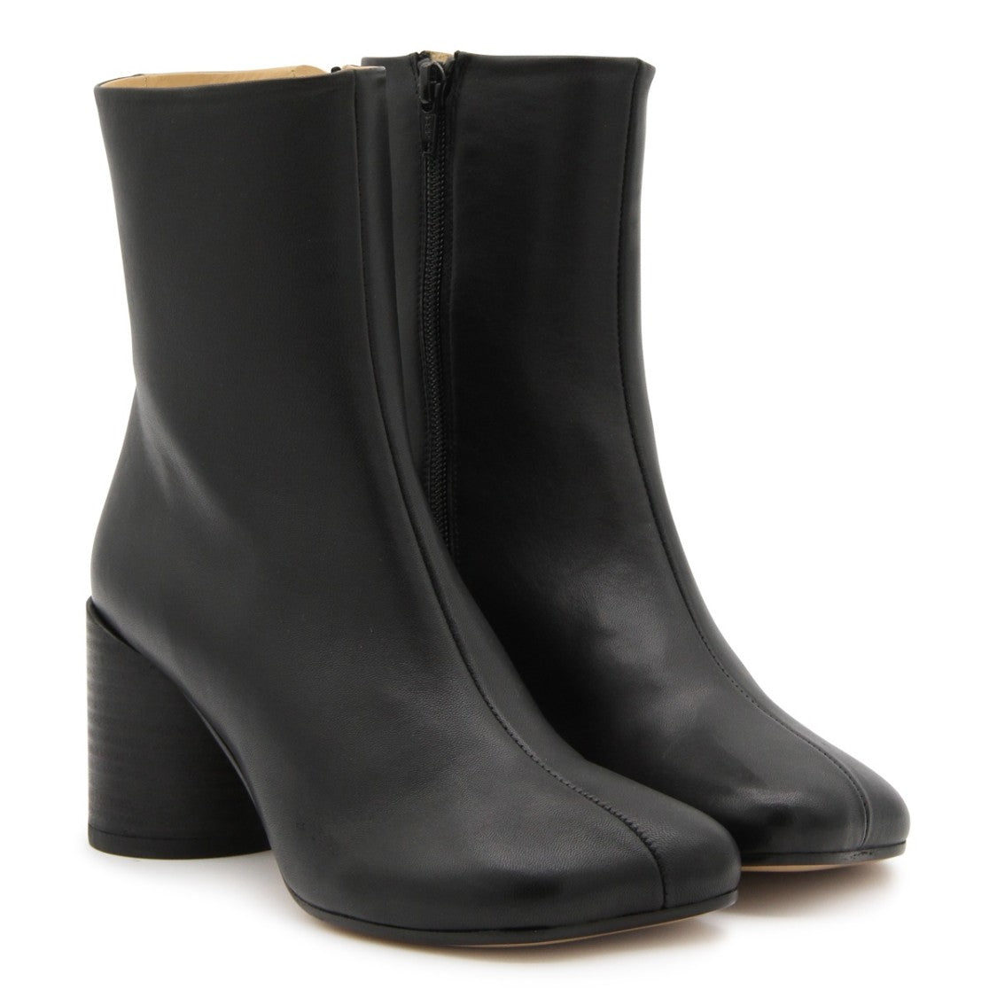 Mm6 By Maison Margiela Black Leather Tabi Boots