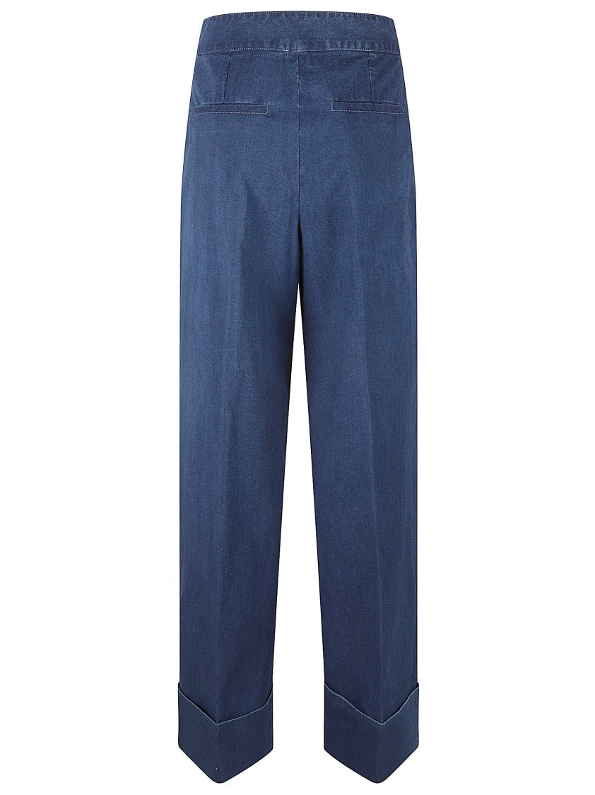 Valentino Garavani Straight-Leg High-Waisted Jeans With Tailored Cuffed Finish