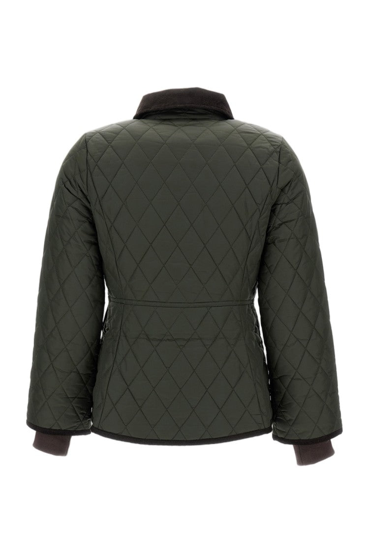 Barbour Slim Fit Quilted Jacket With Suede Details