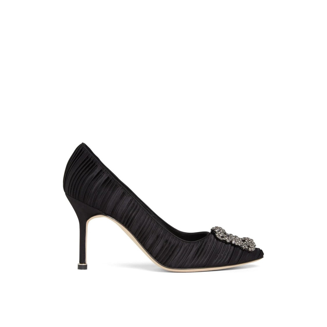 Manolo Blahnik Hangisi 90 Pleated Satin Pumps