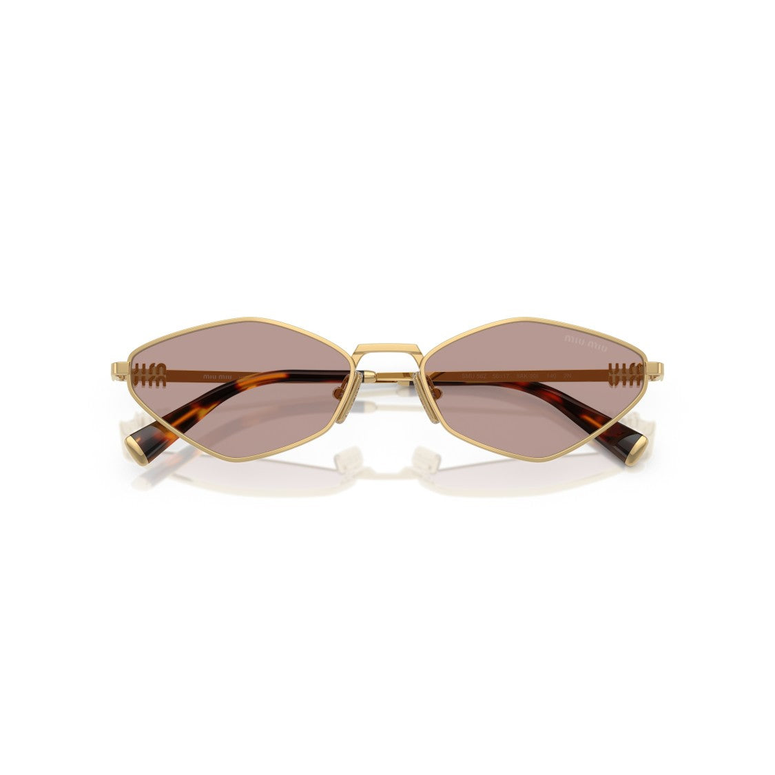 Miu Miu 0Mu 56Zs Angular Gold-Tone Metal Sunglasses