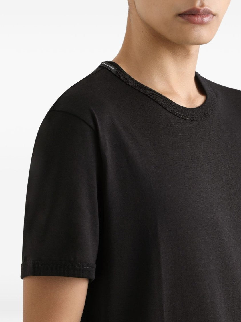 Dolce & Gabbana Black Minimalist Crew Neck T-Shirt