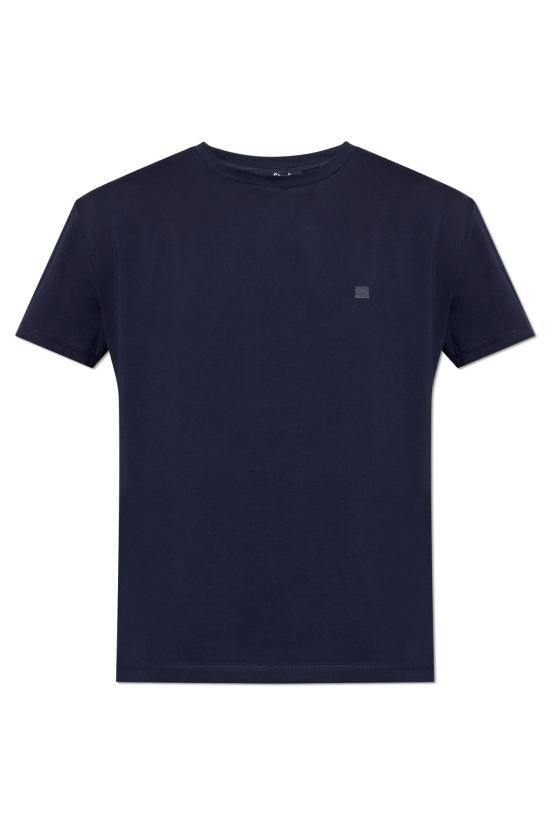 Acne Studios Minimalist Blue Short-Sleeved T-Shirt With Crew Neckline