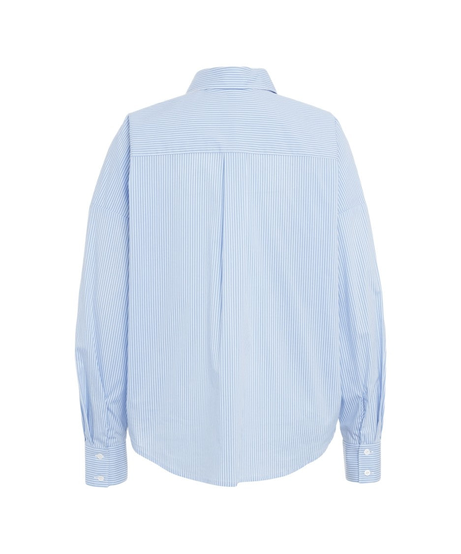 Himon's Striped Blouse With Traditional Collar